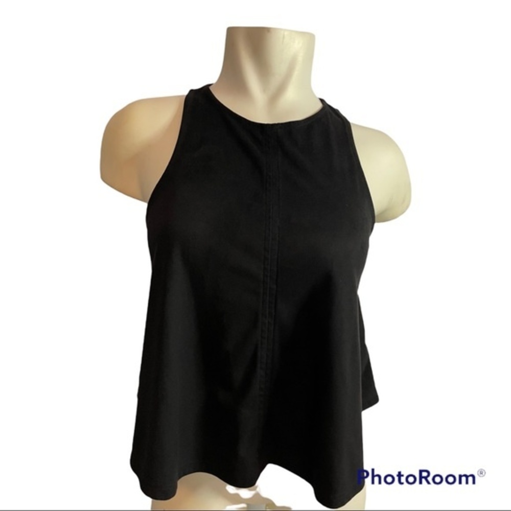 Forever 21 Black Velvet Crop Tank Size S